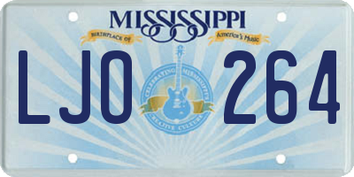 MS license plate LJO264