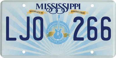 MS license plate LJO266
