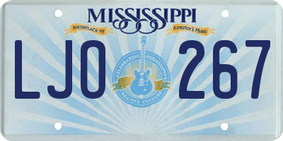 MS license plate LJO267