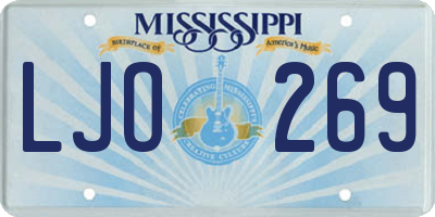 MS license plate LJO269