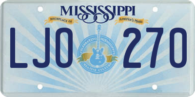MS license plate LJO270