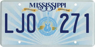 MS license plate LJO271