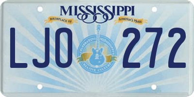MS license plate LJO272