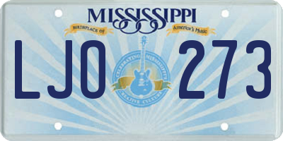 MS license plate LJO273