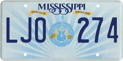 MS license plate LJO274