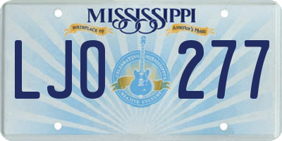 MS license plate LJO277