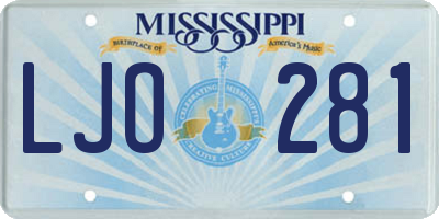 MS license plate LJO281