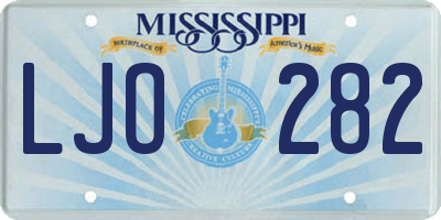 MS license plate LJO282
