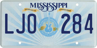MS license plate LJO284
