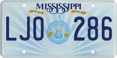 MS license plate LJO286