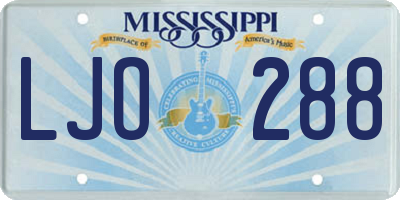 MS license plate LJO288