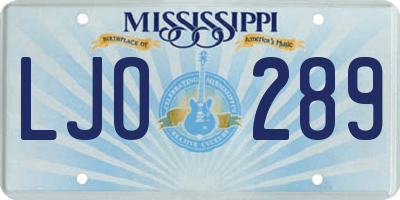 MS license plate LJO289
