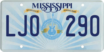 MS license plate LJO290