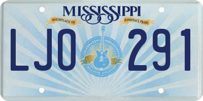 MS license plate LJO291