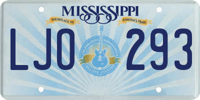 MS license plate LJO293