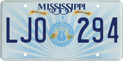 MS license plate LJO294
