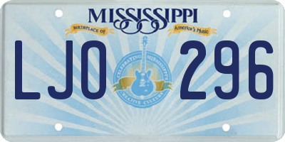 MS license plate LJO296