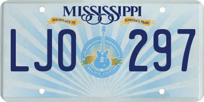 MS license plate LJO297