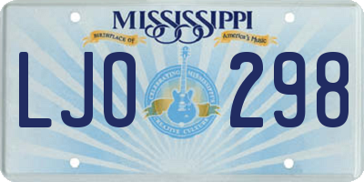 MS license plate LJO298
