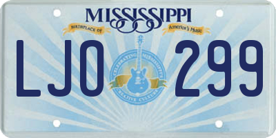 MS license plate LJO299