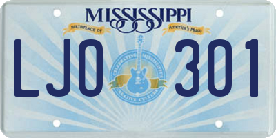 MS license plate LJO301