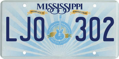MS license plate LJO302
