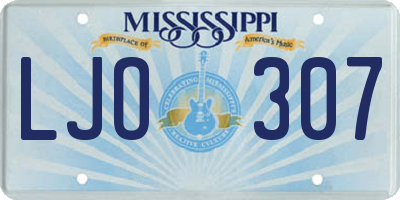 MS license plate LJO307