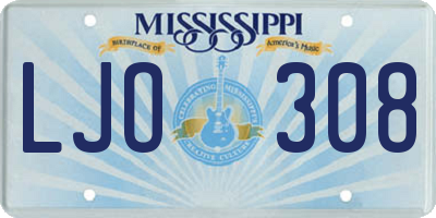 MS license plate LJO308