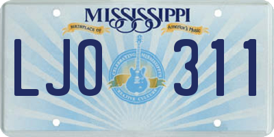 MS license plate LJO311