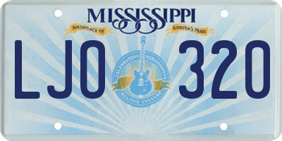 MS license plate LJO320