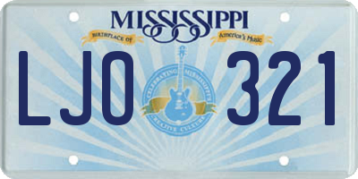 MS license plate LJO321