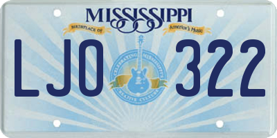 MS license plate LJO322
