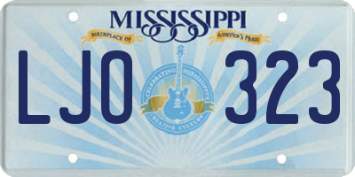 MS license plate LJO323