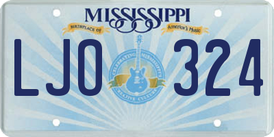 MS license plate LJO324