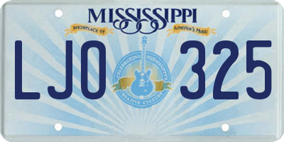 MS license plate LJO325