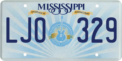 MS license plate LJO329