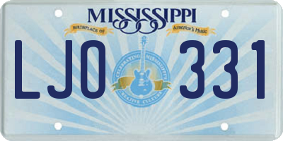 MS license plate LJO331