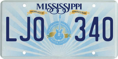 MS license plate LJO340