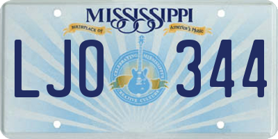 MS license plate LJO344