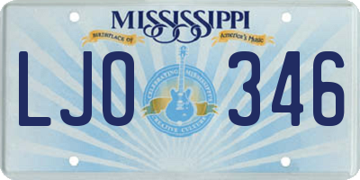 MS license plate LJO346
