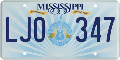 MS license plate LJO347