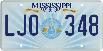 MS license plate LJO348