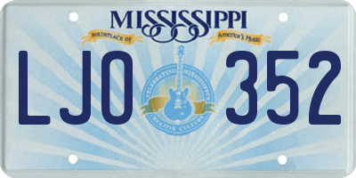 MS license plate LJO352