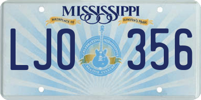 MS license plate LJO356