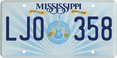 MS license plate LJO358