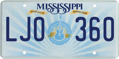 MS license plate LJO360
