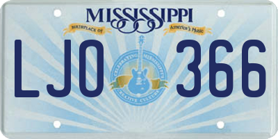 MS license plate LJO366