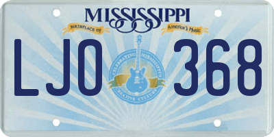 MS license plate LJO368