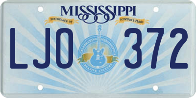 MS license plate LJO372