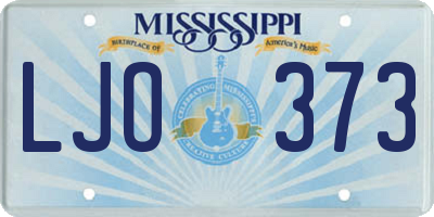 MS license plate LJO373
